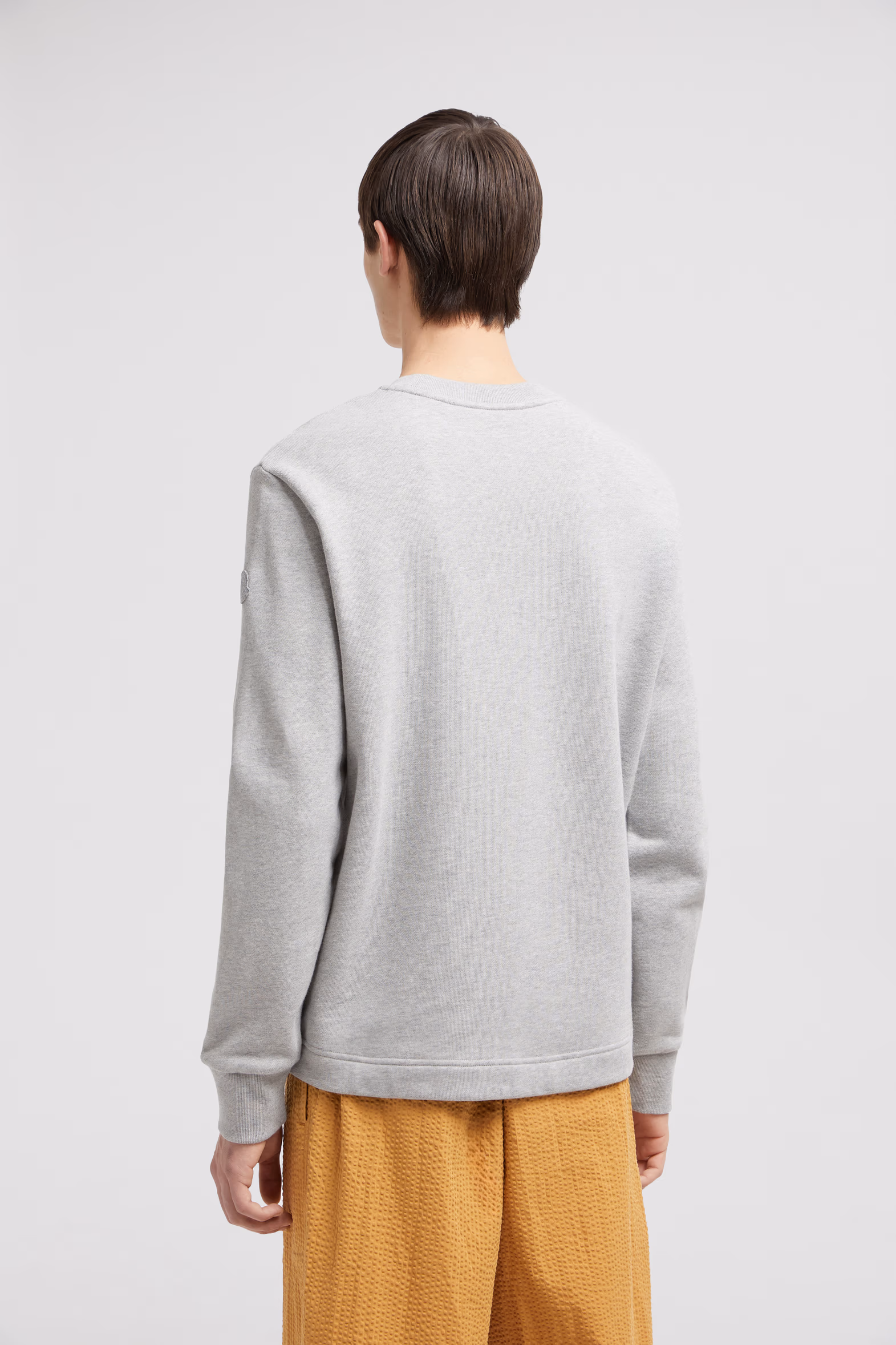 Logo Cotton Sweatshirt Men Light Grey Moncler 5